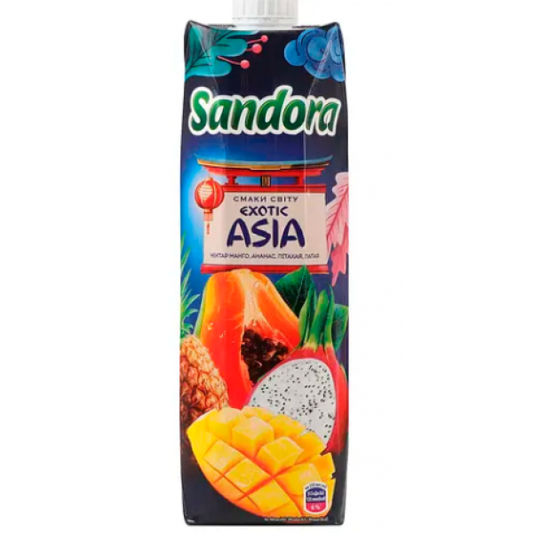 Sandora Нектар Asia Ман-анан-пітах-пап неосв 950мл Sandora Нектар Asia Ман-анан-пітах-пап неосв 950мл